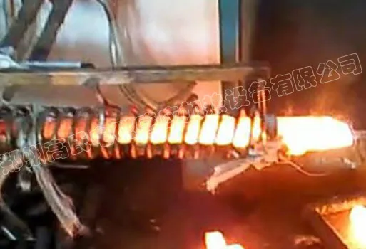 80kw超音频加热炉对螺纹钢进行透热热处理