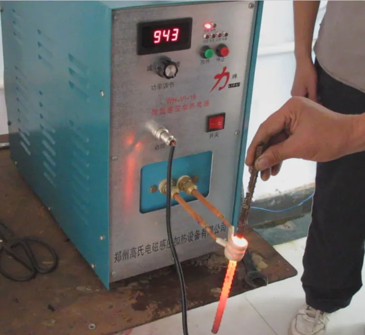 16kw高频加热炉对小直径螺纹钢进行透热热处理